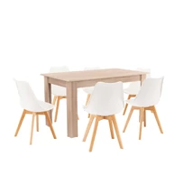 Zara 6+1 étkező garnitúra fehér-sonoma tölgy Zara 6+1 étkező garnitúra fehér-sonoma tölgy