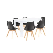 Zara 6+1 étkező garnitúra fekete-fehér Zara 6+1 étkező garnitúra fekete-fehér