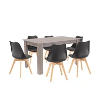 Zara 6+1 étkező garnitúra fekete-yorki tölgy Zara 6+1 étkező garnitúra fekete-yorki tölgy