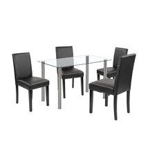 Karin 4+1 étkező garnitúra fehér-fekete