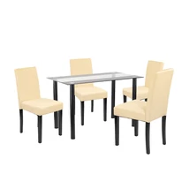 Karin 4+1 étkező garnitúra fekete-bézs Karin 4+1 étkező garnitúra fekete-bézs