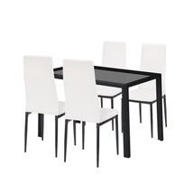 Rowan 4+1 étkező garnitúra fehér-fekete Rowan 4+1 étkező garnitúra fehér-fekete
