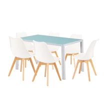 Nuvia 6+1 étkező garnitúra fehér-fehér Nuvia 6+1 étkező garnitúra fehér-fehér