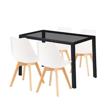 Treva 4+1 étkező garnitúra fekete-fehér Treva 4+1 étkező garnitúra fekete-fehér