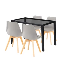 Treva 4+1 étkező garnitúra fekete-szürke Treva 4+1 étkező garnitúra fekete-szürke