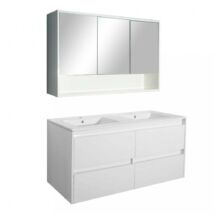 Porto 120 komplett fürdőszoba bútor tükörfényes fehér színben