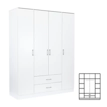 Miami gardróbszekrény 160x205 cm fehér-fehér Miami gardróbszekrény 160x205 cm fehér-fehér