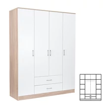 Miami gardróbszekrény 160x205 cm fehér-sonoma tölgy Miami gardróbszekrény 160x205 cm fehér-sonoma tölgy