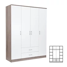 Miami gardróbszekrény 160x205 cm fehér-yorki tölgy Miami gardróbszekrény 160x205 cm fehér-yorki tölgy