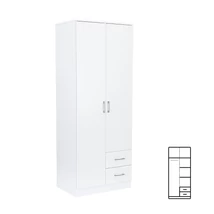 Miami gardróbszekrény 80x205 cm fehér-fehér Miami gardróbszekrény 80x205 cm fehér-fehér