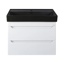 TMP SHARP 80 fali fürdőszobabútor - CeraStyle SHARP FEKETE mosdóval - 80 x 48 cm TMP SHARP 80 fali fürdőszobabútor - CeraStyle SHARP FEKETE mosdóval - 80 x 48 cm