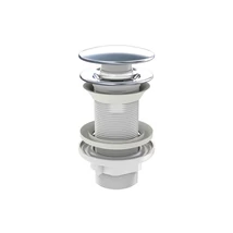 Klikk - klakk PVC leeresztő - KEREK - KRÓM -univerzális- túl/nem túlfolyós mosdóhoz - 5/4" - Ø 65 mm