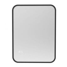 Viva AURA DELTA fürdőszoba tükör - érintőkapcsolóval - FEKETE - LED - SZÖGLETES - 60 x 65 cm