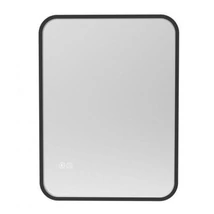 Viva AURA DELTA fürdőszoba tükör - hókuszpókusz kapcsoló - FEKETE - LED - SZÖGLETES - 60 x 65 cm