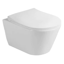 Sanovit SLIM AVVA fali WC + Brilla SLIM L ülőke - perem nélküli - mély öblítésű - rövid - 49 cm Sanovit SLIM AVVA fali WC + Brilla SLIM L ülőke - perem nélküli - mély öblítésű - rövid - 49 cm