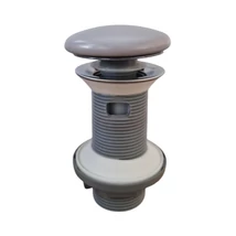 Klikk - klakk leeresztőszelep - KEREK - matt szürke - túlfolyós mosdókagylóhoz - Ø 73 mm Klikk - klakk leeresztőszelep - KEREK - matt szürke - túlfolyós mosdókagylóhoz - Ø 73 mm