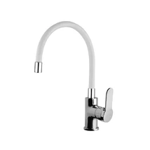 NewArc DOMINO álló mosogató csaptelep króm - FEHÉR flexibilis kifolyócsővel NewArc DOMINO álló mosogató csaptelep króm - FEHÉR flexibilis kifolyócsővel