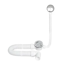 TEXO kádszifon - KRÓM - Klikk - klak leeresztővel - flexibilis csővel - Ø 5/4" x 0,5 m x Ø 40 mm