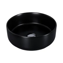 Eros SIMPLE 8 - PULTRA ültethető - Top Counter - porcelán mosdó - MATT FEKETE - 36 x 36 x 13 cm