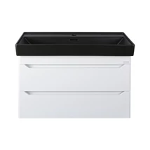 TMP SHARP 100 fali fürdőszobabútor - CeraStyle SHARP FEKETE mosdóval - 100 x 48 cm