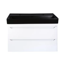 TMP SHARP 100D fali fürdőszobabútor - CeraStyle SHARP FEKETE DUPLA csaplyukas mosdóval - 100 x 48 cm TMP SHARP 100D fali fürdőszobabútor - CeraStyle SHARP FEKETE DUPLA csaplyukas mosdóval - 100 x 48 cm