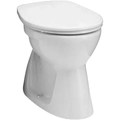 ALFÖLDI BÁZIS WC, ÁLLÓ, LAPOSÖBLÍTÉSŰ, ALSÓ KIFOLYÁSÚ, CLEAN FLUSH, FEHÉR