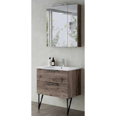 NOTO K75 FALI mosdószekrény mosdóval + Mirror Box Recta 75 szettben TBOSS