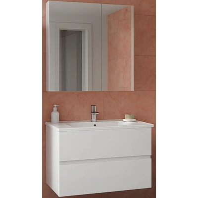 SPARTA 75 FALI 2 fiókos mosdószekrény mosdóval + Mirror Box Bespa TBOSS 