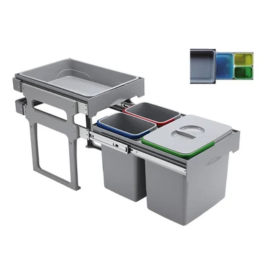 EKOTECH - Beépíthető hulladékgyűjtő TANK 40 - 1x16 liter+2x8 liter