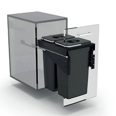 EKOTECH - Beépíthető hulladékgyűjtő FRONT 40 - 2x26 liter  