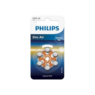 Philips ELEM HALLÓKÉSZHEZ CINK-LEVEGŐ 1.4V 6-BLISZTER ZA13B6A/00