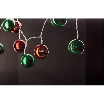 Entac KARÁCSONYI FÜZÉR SZÍNES GÖMB 10 LED ECL-CCBD-10WW