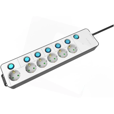 Entac ELOSZTÓ 6 FOGLALAT KÜLÖNÁLLÓ KAPCSOLÓVAL 1.5M 3G1,5 ESE1.5G6-1.5-SW-W