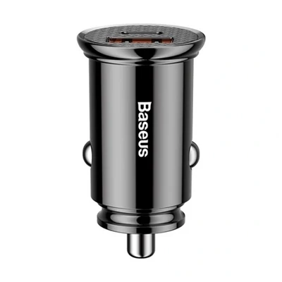 Baseus AUTÓS TÖLTŐ USB+TYPE-C ALJZAT 30W, PD GYORSTÖLTŐ 4.0 CCALL-YS01 CIRCULAR