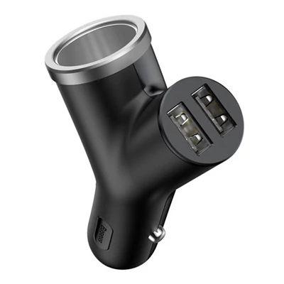 Baseus SZIVARGYÚJTÓ ADAPTER ELOSZTÓ, SZIVARGYÚJTÓ+2 USB ALJZAT, 40W BSC-C16N_B
