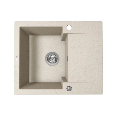 Laveo PICO 45S mini csepptálcás bézs gránit mosogató helytakarékos szifonnal