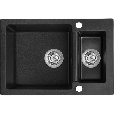 Laveo CELIA 1,5 medencés szemcsés fekete mosogató (SBC_730T)