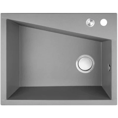 Laveo GRENADA csaplyukas szürke mosogató automata dugókiemelős, helytakarékos szifonnal