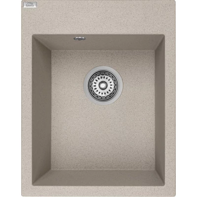 Laveo PICO egymedencés bézs mosogató helytakarékos szifonnal