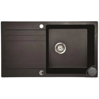 RIVA 1B 1D 860x500 gránit mosogató METÁL FEKETE GRANMASTER