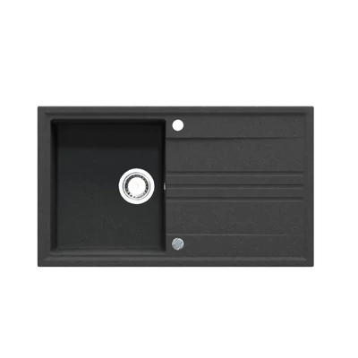 LUKA 1B 1D 860x500 gránit mosogató Metál Fekete GRANMASTER
