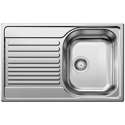 BLANCO TIPO 45 S compact, mosogatótálca, natúr rozsdamentes acél excenter nélkül (207830 mos+222404 lef)
