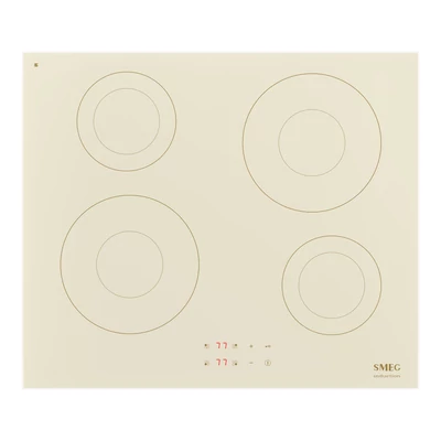 SMEG INDUKCIÓS FŐZŐLAP, Universal design, 60 cm, 4 főzőzóna, bézs 