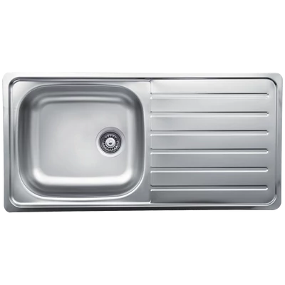 EVIDO Typon XL 6S rozsdamentes mosogató, egymedence, csepegtető, 100 x 50 cm, 3 1/2" lef., natúr