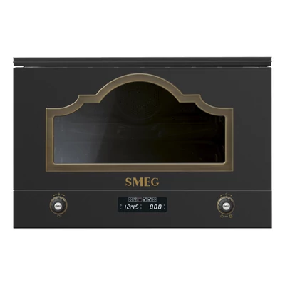 SMEG MIKROHULLÁMÚ SÜTŐ, Cortina design, beépíthető, 22 liter, antracit