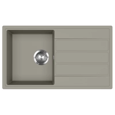 EVIDO Easy 45S gránit mosogató, 760 x 440 mm, platina