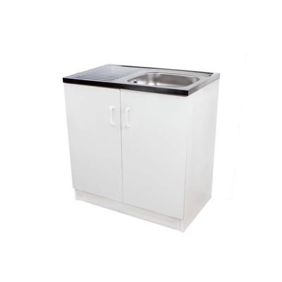 Komplett mosogató szekrény 80x50, nyílajtós, 1med.tál, fehér front