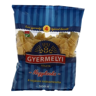 GYERMELYI TÉSZTA NAGYKOCKA 4 TOJÁS 500G