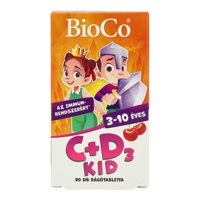 BIOCO C+D3 KID CSERESZNYE TABLETTA 90DB