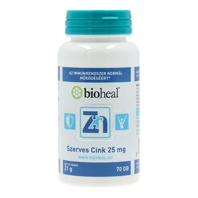 BIOHEAL SZERVES CINK 25MG 70DB